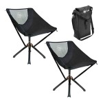 CLIQ Portable Chair Version 1.0 - Lightweight Folding Chair for Camping - Supports 300 Lbs - Perfect for Outdoor Adventures - Black Bundle