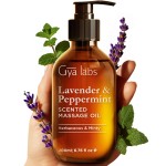 Gya Labs Lavender & Peppermint Massage Oil - 6.76 Fl Oz - Non-Greasy Formula for Sore Muscles, Deep Relaxation & All Skin Types - Suitable for Men & Women