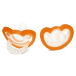 RaZbaby Jollypop Pacifier for Newborns & Up, USA Made, Natural Shaped Orthodontic Binky, Lovingly Shared in NICUs & Hospitals Worldwide, Medical-Grade 100% BPA-Free - 0-3 Months, 2 Pack - Orange