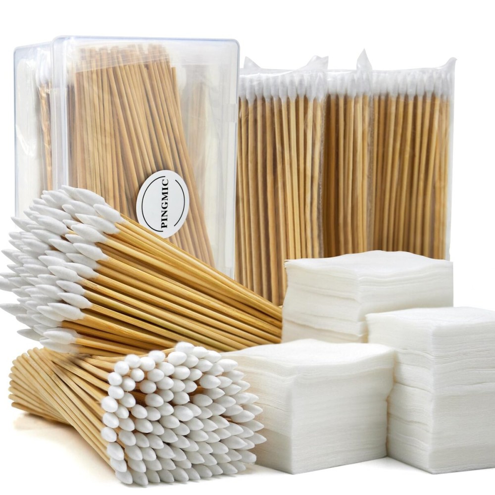 PINGMIC 600 Gun Cleaning Kit - 300PCS Patches & 300PCS Swabs, Fits Most Calibers, Includes Gun Cleaning Patches & Swabs