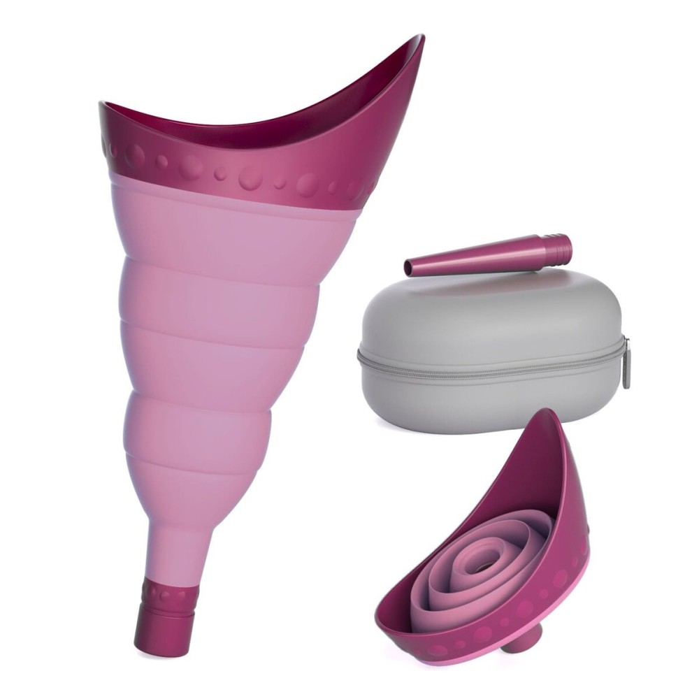 TRIPTIPS Pee Conch Foldable Female Urinal Device Portable Urinal for Women Pee Funnel for Women Travel, She Pee Cup for Women Stand to Pee Womens Urinal Funnel with Tube Case (D-Purple)