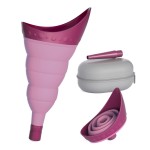 TRIPTIPS Pee Conch Foldable Female Urinal Device Portable Urinal for Women Pee Funnel for Women Travel, She Pee Cup for Women Stand to Pee Womens Urinal Funnel with Tube Case (D-Purple)