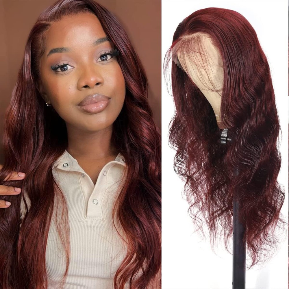 Aaliweya 13x4 Lace Front Wig Human Hair Body Wave Reddish Brown 13X4 Hd Lace Frontal Wig for Black Women Auburn Glueless Wigs 180% Density True To Length Super Soft 33 Color 20Inch