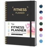 Fitness Workout Journal for Women & Men, A5(5.5 x 8.2) Workout Log Book Planner for Tracking, Progress, and Achieving Your Wellness Goals-Black