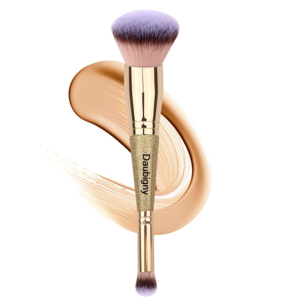 Daubigny Makeup Brushes Dual-ended Foundation Brush Concealer Brush Perfect for Any Look Premium Luxe Hair Rounded Taperd Flawless Brush Ideal for Liquid, Cream, Powder,Blending, Buffing,Concealer