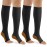 bropite Zipper Compression Socks Women & Men - 2Pairs Calf Knee High 15-20mmHg Open Toe Compression Stocking suit for Walking