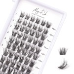 Cluster Lashes 72 Individual Lashes Clusters Eyelash Extensions False Eyelashes DIY Lash Extension Kit Reusable False Eyelashes Natural Look Mix 10-16mm C D Curl-DM06