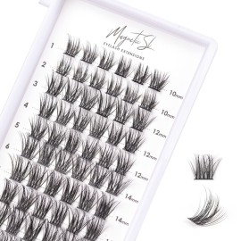 Cluster Lashes 72 Individual Lashes Clusters Eyelash Extensions False Eyelashes DIY Lash Extension Kit Reusable False Eyelashes Natural Look Mix 10-16mm C D Curl-DM06