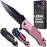 GOOD WORKER Legal Pink Pocket Knife for Women Self Defense - 2.95 Serrated Folding Blade Knives - Cute Girl Tool - Gifts Idea for Her - Perfect for Gilfriend Wife Woman - Gifts for Mother 6680 P