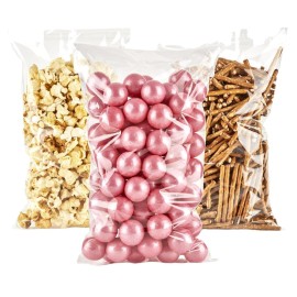 Prestee 200 Pack Self-Sealing Cellophane Bags 6x10 - Clear Bags for Small Gifts, Cookies, Candy, and Bakery - Airtight Goodie Bag for Gift Giving and Packaging - Food-Safe Plastic Treat Bag