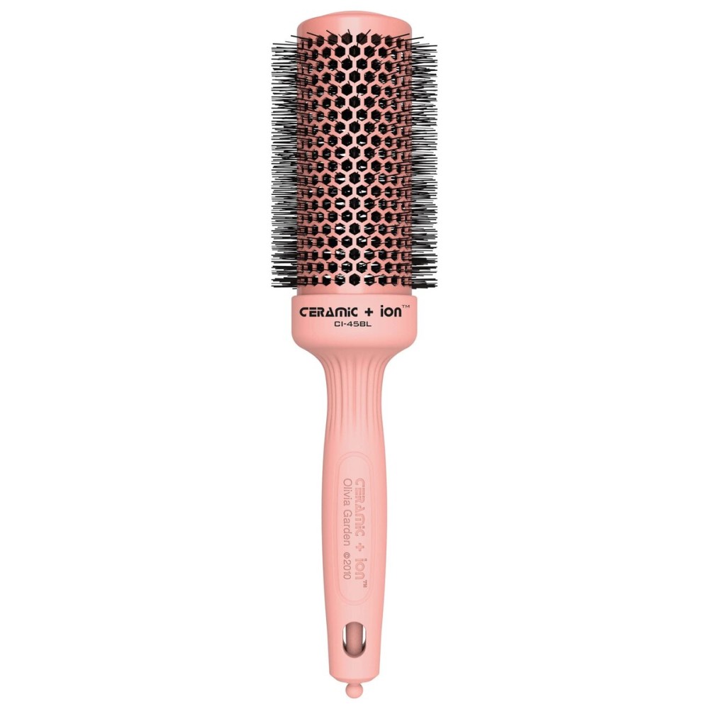 Olivia Garden Ceramic + Ion Round Thermal Hair Brush - Not Electrical - Professional Blowout Brush for Normal to Thick Hair - 1.75-Diameter Barrel - Pink - CI-45BL