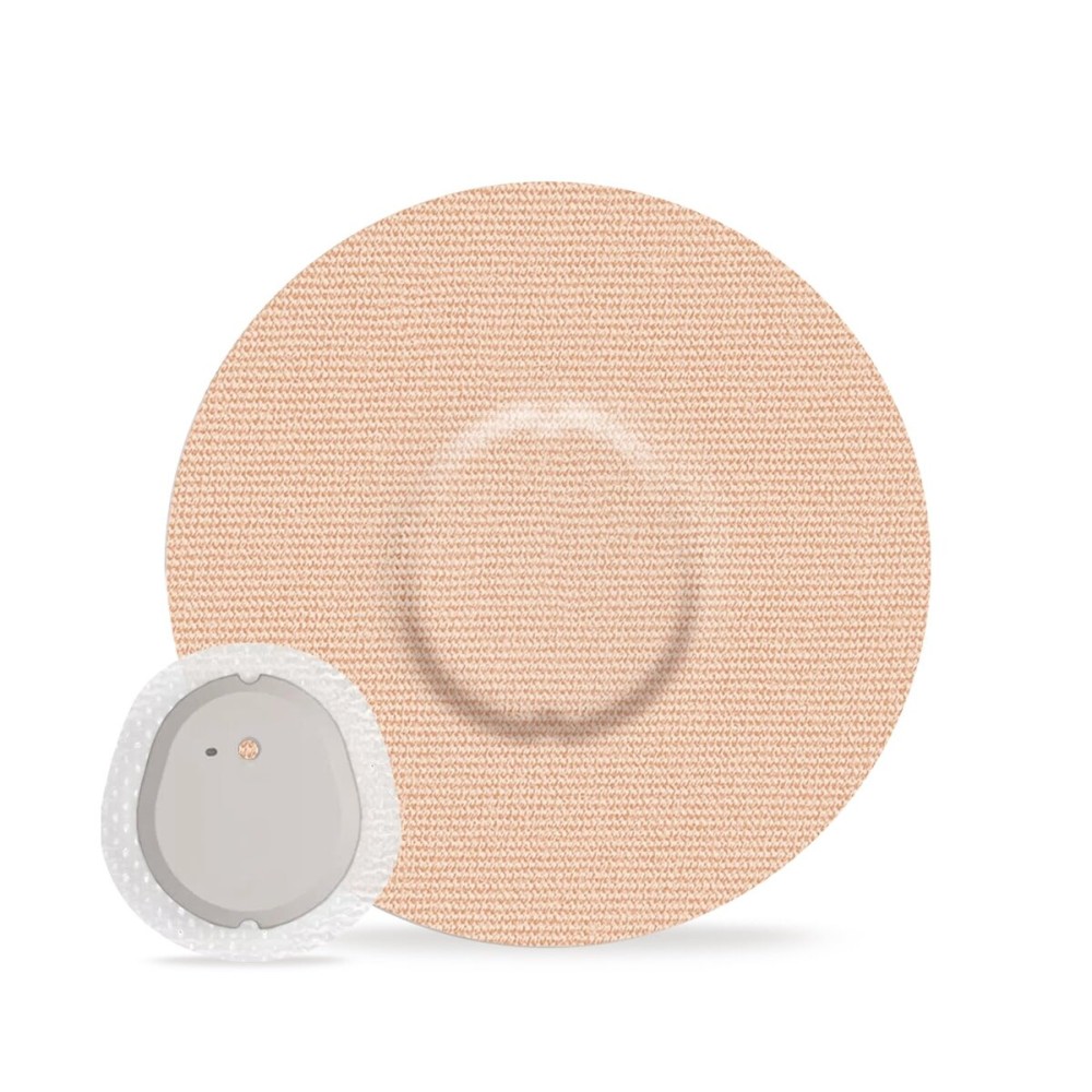 funpatch G7 Adhesive Patches Waterproof Overpatch for G7 & Stelo Flexible CGM Tape Hypoallergenic & Latex-Free Stelo Overlay Patch for 10-15 Days Long Stay Without Glue in The Center, Tan