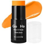 Go Ho Cream-Blendable Orange Face Paint Stick (1.06 Oz),Full Orange Body Paint for Adults Children Halloween Cosplay SFX Makeup,Waterproof Orange Eye Black Stick