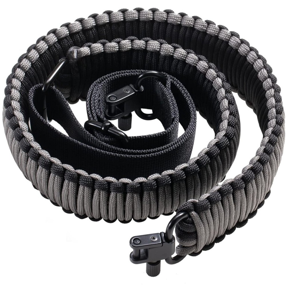 VVAAGG Two-Point Paracord Rifle Sling with Swivels, 2 Point Gun Sling with Quick Adjustable Length Gun Strap