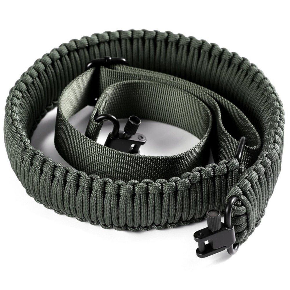 VVAAGG Two-Point Paracord Rifle Sling with Swivels, Non-Slip 2 Point Rifle Sling with Quick Adjustable Length Gun Strap