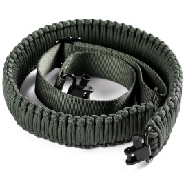 VVAAGG Two-Point Paracord Rifle Sling with Swivels, Non-Slip 2 Point Rifle Sling with Quick Adjustable Length Gun Strap