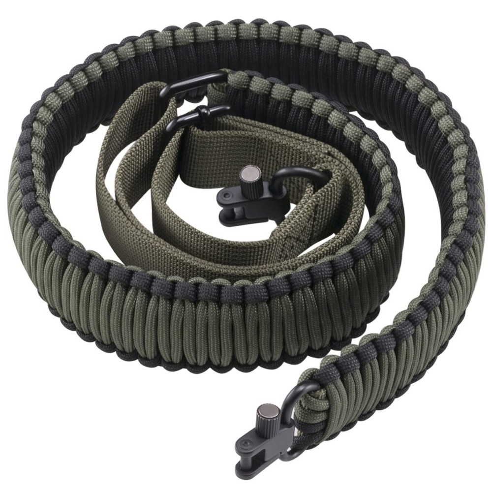 VVAAGG Two-Point Paracord Gun Sling with Swivels, Non-Slip 2 Point Rifle Sling with Quick Adjustable Length Shotgun Strap