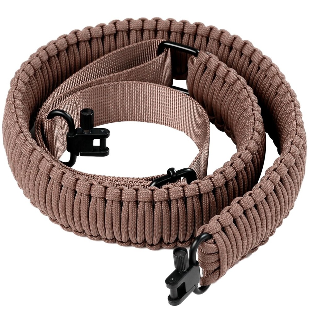 VVAAGG Two-Point Paracord Gun Sling with Swivels, Non-Slip 2 Point Rifle Sling with Quick Adjustable Length Shotgun Strap