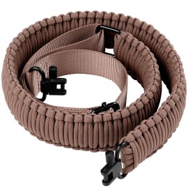VVAAGG Two-Point Paracord Gun Sling with Swivels, Non-Slip 2 Point Rifle Sling with Quick Adjustable Length Shotgun Strap