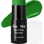 Go Ho Go Ho Cream-Blendable Green Face Paint Stick (1.06 Oz),Full-coverage Green Body Paint Stick for Halloween Cosplay SFX Witch Makeup,Waterproof St Patricks Day Face Paint