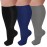 3 Pairs Plus Size Compression Socks for Women and Men Wide Calf 20-30mmhg Extra Large Knee High Support for Circulation
