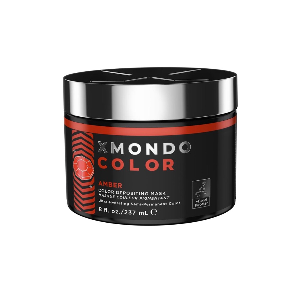XMONDO Color Amber Mask - Semi-Permanent Red Dye with Bond Booster & Hyaluronic Acid, 8 oz