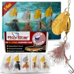 RoxStar Fly Strikers Assortment Pack - Hand-Crafted in The USA - Proven Nationwide Most Versatile Fishing Spinner for Bass, Trout, Pike, Steelhead- Stop Fishing - Start Catching! (1/4oz)