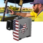 DESERT FOX GOLF Phone Caddy - Adjustable Golf Cart Phone Holder with Secure Strap for Hands-Free GPS & Golf Apps - Universal Fit - Patriotic Flag