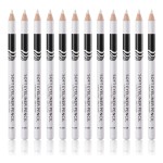 Go Ho 12 PCS White Eyebrow Eyeliner Pencils,White Eyeshadow Makeup Pen,Sweatproof Eye Highlighter Makeup Pencil,Long-lasting Nice Color Eye Brow Gel Pen,Brow Tint SticksWhite