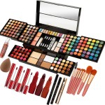 MISS ROSE M 187 Colors Professional Makeup Palette - All-in-One Kit With Eye Shadows, Lipsticks, Mascara, Foundations, Blushes, Brow Pencils, Nail File - Makeup Gift Set for Women and Girls