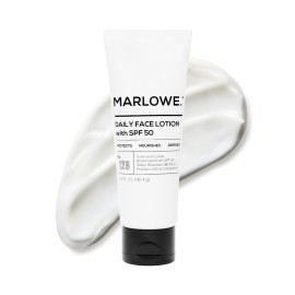 MARLOWE. No. 128 Men\'s Facial Lotion with Sunscreen SPF 50, 3.4 oz, Oil-Free, Lightweight Daily Face Moisturizer for Men, Includes Natural Extracts to Hydrate, Nourish & Soothe