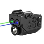 SOLOFISH 500lm Pistol Light Laser Combo with Strobe & Memory, Slidable Blue Green Laser and Gun Light Fits Compact & Full Size Rail (Laser Output is <5mW, Class IIIA)