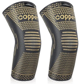FCNUSX Copper Elbow Pads Brace Compression Sleeves for Pain Relief Men Women, Arm Support Forearm Braces for Tendonitis, Tennis, Golfers, Arthritis, Weight lifting