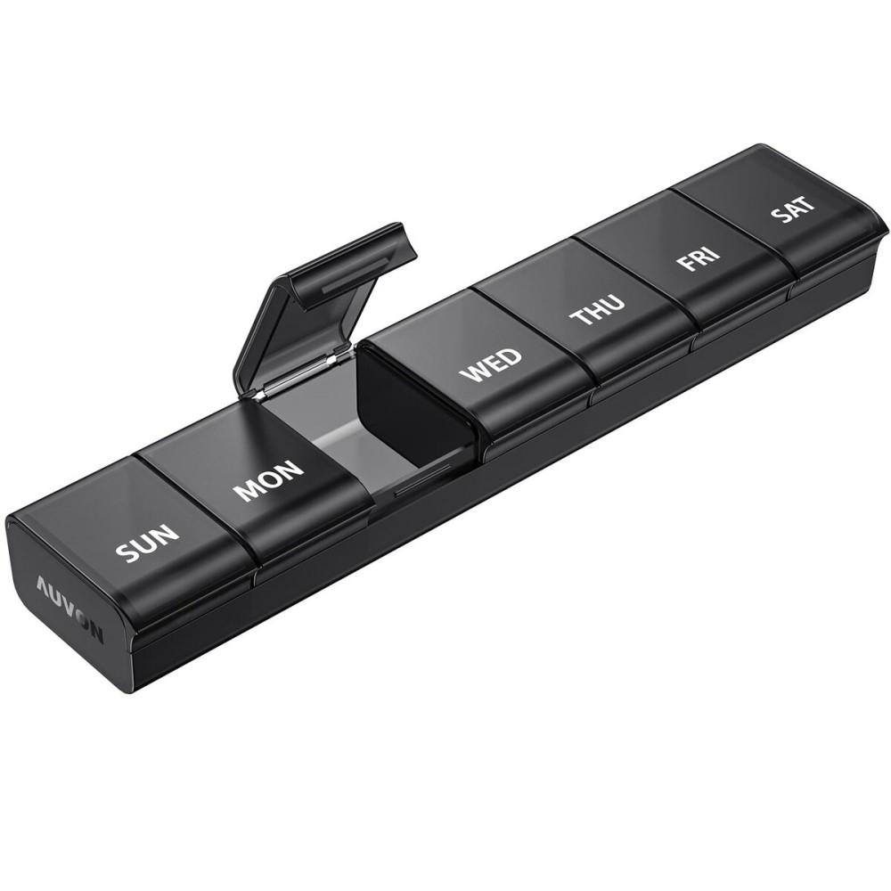 AUVON Weekly Pill Organizer with Effortless Opening Design, Arthritis Friendly Pill Box, BPA-Free Pill Organizer 7 Day, Cute & Portable Pill Case for Vitamins, Supplements and Medications