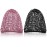 Waydress 2 Pieces Mesh Hair Net Rayon Knit Snood Women Crocheted Sleep Cap (Black and Pink)
