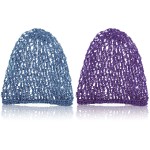 Waydress 2 Pieces Mesh Hair Net Rayon Knit Snood Women Crocheted Sleep Cap (Purple and Blue)