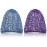 Waydress 2 Pieces Mesh Hair Net Rayon Knit Snood Women Crocheted Sleep Cap (Purple and Blue)