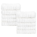 AIDEA Baby Washcloths and Burp Cloths, Absorbent Cotton Muslin Baby Towels, Large Soft Breathable Newborn Essentials for Boys and Girls, Newborn Essentials, White-10 Pack, 10x10