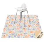 Splat Mat for Under High Chair/Arts/Crafts, Waterproof and Anti-Slip Splash Mat Floor Protector, Washable Highchair Floor Mat, 51 Inch Reusable Messy Mat and Baby Feeding Table Cloth