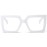 AIEYEZO Oversized Square Blue Light Glasses for Women Cute Big Frame Glasses Fashion Clear Multi-Color Computer Eyewear (White)