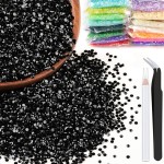 5000pcs 2mm Resin Rhinestones Bulk, Black Flatback Round Jelly Rhinestones Bedazzling Non Hotfix Crystal Gems Large Quantity Wholesale for DIY Crafts Clothes Bottles Tumblers Face Makeup Manicure