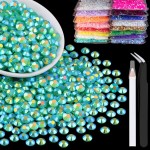 2500pcs 5mm Resin Rhinestones Bulk, Dark Green AB Flatback Round Jelly Rhinestones Bedazzling Non Hotfix Crystal Gems Large Quantity Wholesale for DIY Crafts Clothes Tumblers Face Makeup Manicure