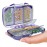 Travel Pill Organizer - Moisture Proof Portable Vitamin Holder with 7 Compartments, Compact Supplement Case for Purse Essential Medicine Kit fot Traveling Pocket Pharmacy with Labels, Purple