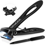 DRMODE Nail Clippers for Men Thick Nails, Heavy Duty Toenail Clippers for Seniors Thick Toenails with 16MM Wide Jaw, Sharp Stainless Steel Large Finger Nail Clippers Adult Cutter Trimmer with File