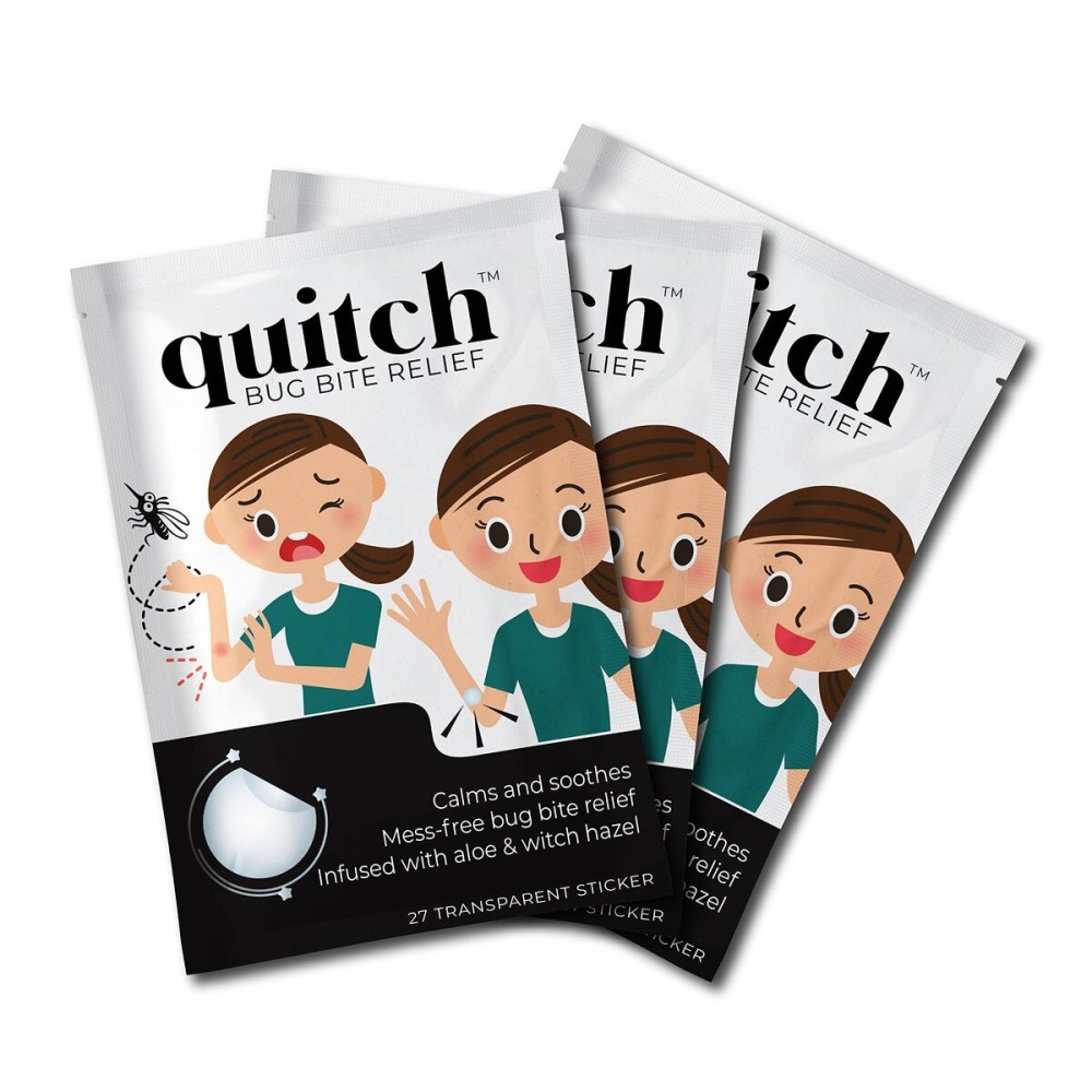 quitch Bug Bite Patches 3x27ct, Natural Itch Relief Stickers for Kids & Baby, Anti-Itch Cream Alternative, Mosquito bite Treatment, Summer Travel & Camp Essentials, Soothing After bite Patches