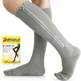 Ailaka Medical 15-20 mmHg Zipper Compression Socks Women Men
