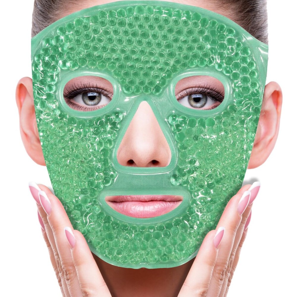 ZNCUETD Face Ice Mask Facial Ice Packs Gel Beads Hot Cold Compress for Post Oral, Dental, Nose,Facelift Plastic Cosmetic & Laser Surgery Recovery Puffiness Swelling Dark Circles & Headaches