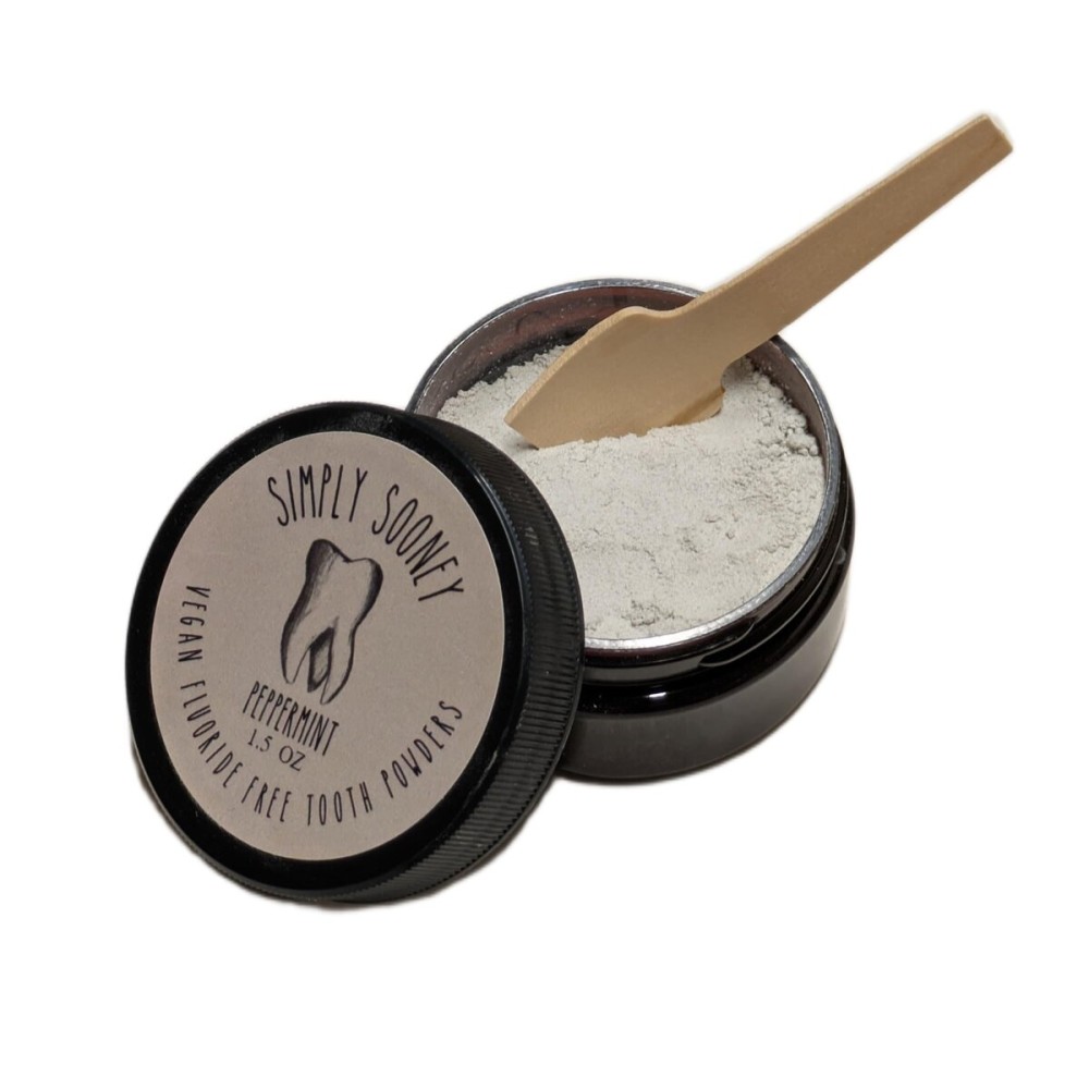 Simply Sooney Fluoride Free Remineralizing Toothpaste Powder I Vegan I Gluten Free I Organic Peppermint Essential Oil 1.5oz
