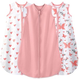 Yoofoss Baby Sleep Sack 6-12 Months Baby Wearable Blanket 100% Organic Cotton 2-Way Zipper TOG 0.5 Toddler Sleeping Sack, Lightweight Sleep Sacks for Babies(Medium)