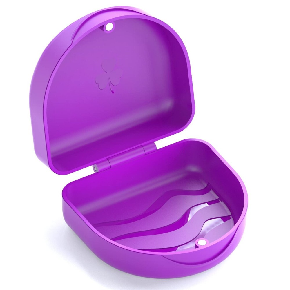 Retainer Case Denture Case: BVN Orthodontic Dental Case, Slim Braces Case, Mouth Guard Case, Denture Box, Teeth Aligner Case, Night Guard Case Container Storage Holder Purple